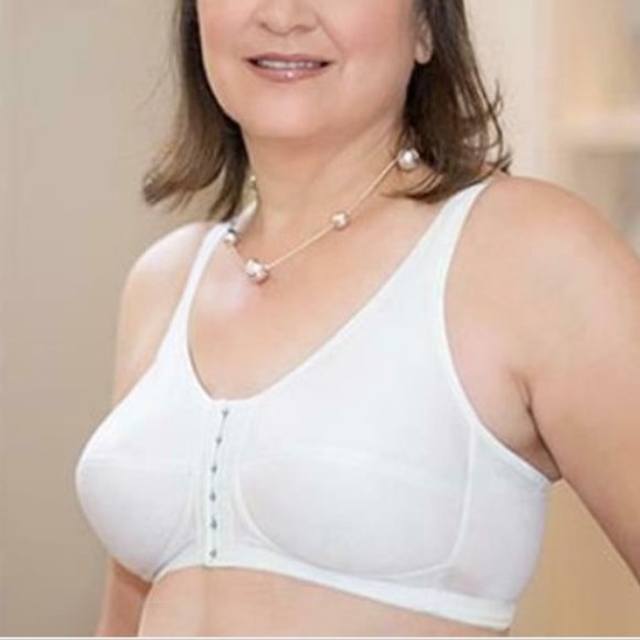 NWT White Mastectomy front close wirefree 133 Rose Contour T-Back Bra ABC - Picture 1 of 1
